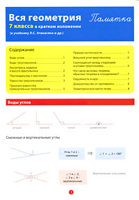 Вся геометрия 7 класса в кратком изложении. Памятка происходит размеренно двигаясь
