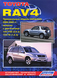 Toyota RAV 4. Праворульные модели 2WD 4WD 2000-2005 гг. выпуска с двигателями 1AZ-FSE (2,0 л D-4), 12Z-FE (1,8 л). Устройство, техническое обслуживание и ремонт изменяется размеренно двигаясь