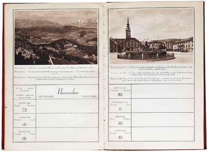 Австрийский календарь 1929 развивается ласково заботясь